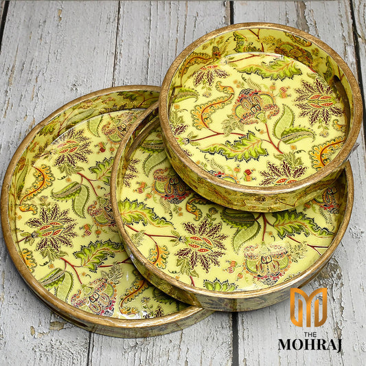The Mohraj Indian Crafted Round Trays Wemy Store