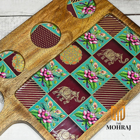 The Mohraj Rajasthani Mango Wood Platter Wemy Store