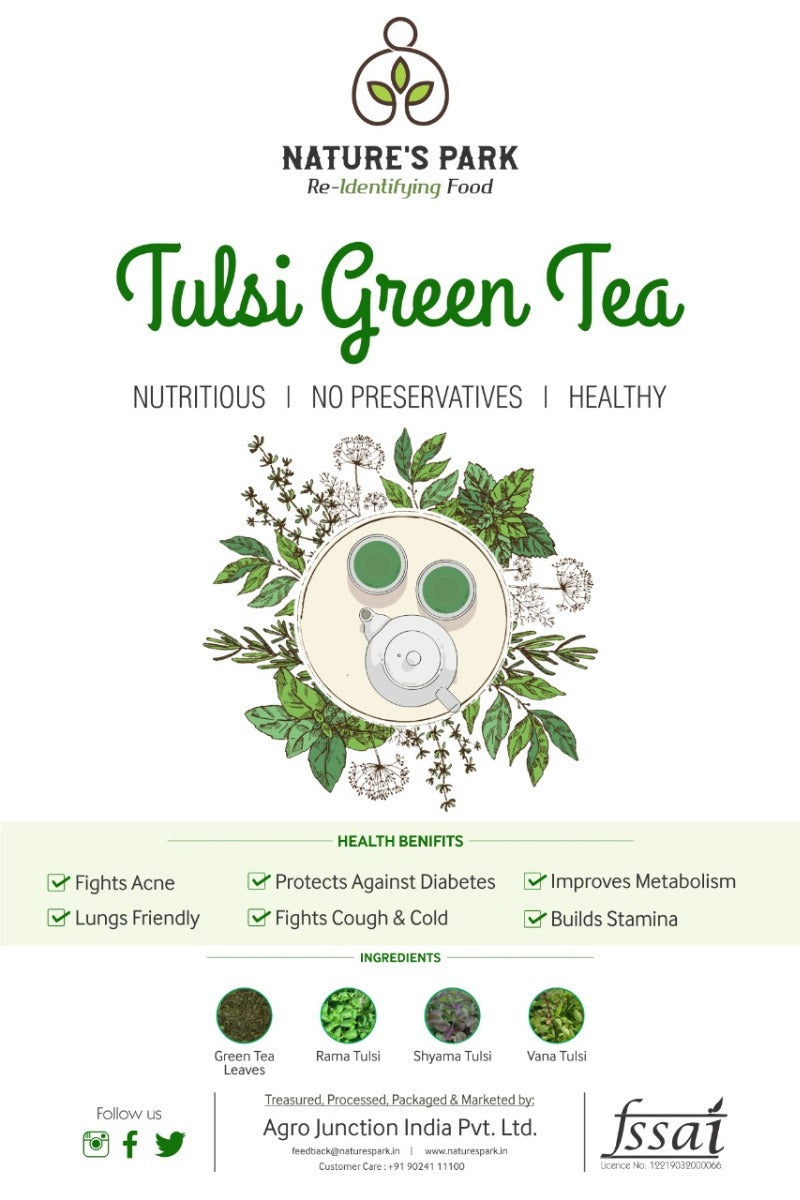 Tulsi Green Tea Pyramid Tea Bags (20 Pcs) Wemy Store