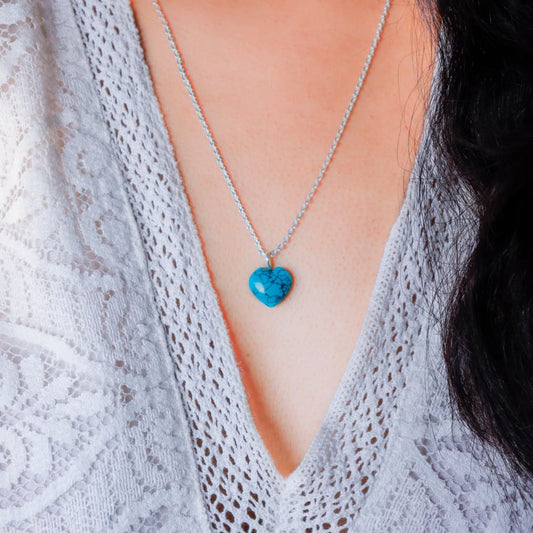 Turquoise Stone Pendant with Chain Wemy Store