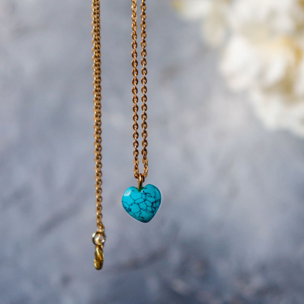 Turquoise Stone Pendant with Chain Wemy Store