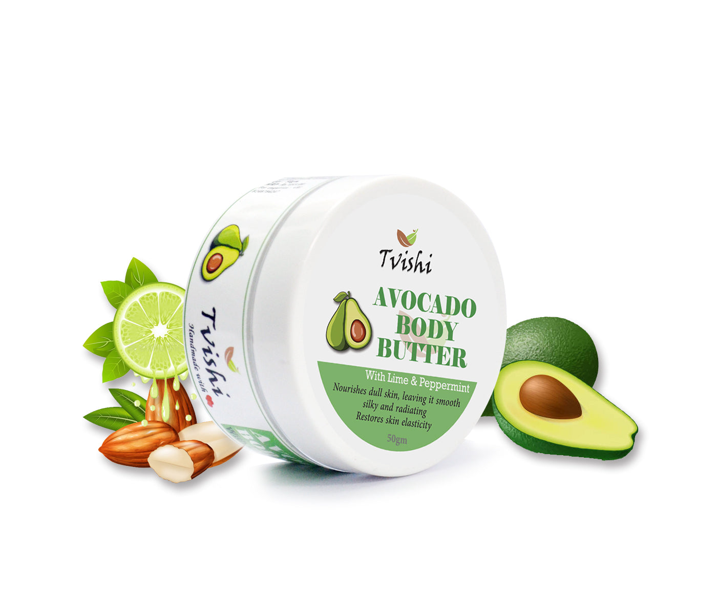 Tvishi Handmade Avocado Body Butter - Dry skin (100 gms) I Intensely nourishing Avocado body butter I Normal to Dry Body skin ( Hand to foot) I Soothes itchy, dry skin for Kids & Adults Wemy Store