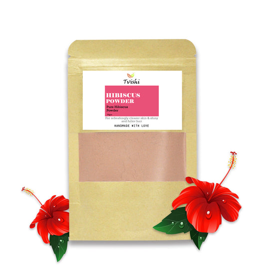 Tvishi Handmade Hibiscus Powder (50gms) I 100% pure, natural, petal powder , Hair & skin pack I Hair fall control, Hair smoothening I Men & Women Wemy Store