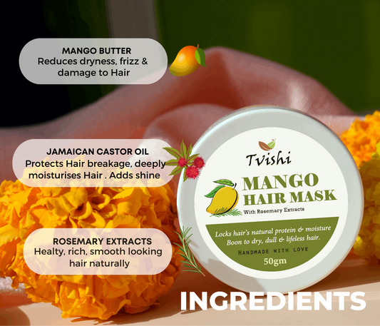 Tvishi Handmade Mango Hair mask - Weak Hair (100 gms) I Deep conditioning, nourishing for dry, damaged, frizzy hair I Natural Hair spa, Free of Paraben, sulphates I Men, Women & Kids Wemy Store