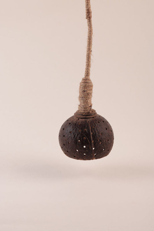 Upcycled discarded coconut shell hanging lantern- Zeenat hanging lantern Wemy Store