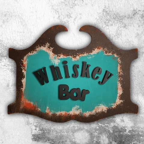 Vintage Whiskey Bar Wooden Wall Art Wemy Store