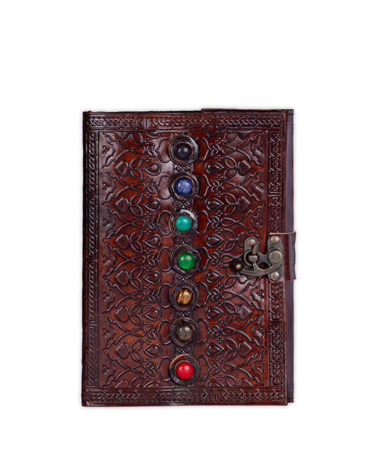 Handmade Leather Diary - 7 chakra for Goodluck