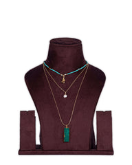 Agate chain with Green Pendant