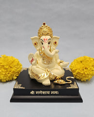 Gold Plated Lord Jewelry Ganesha Idol (4.5 inches)