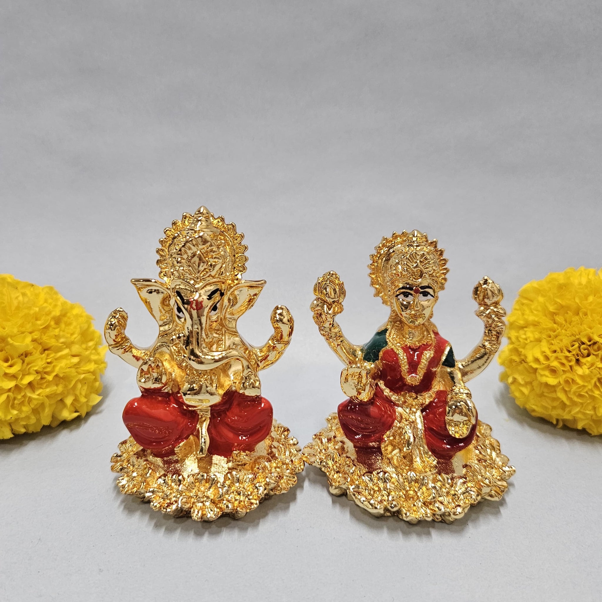 Laxmi Ganesha Idol set for gifting Gold (3 inches)