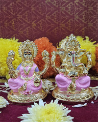 Laxmi Ganesha Idol set for Gifting (3 inches) (Pink)