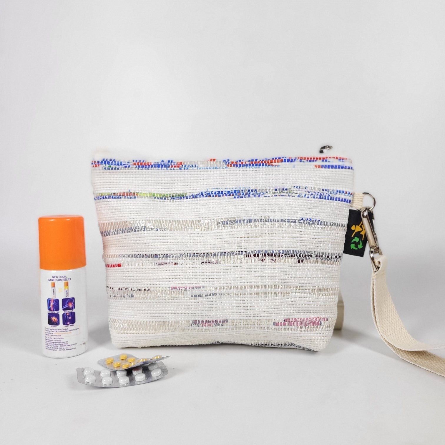 White Multicolored Stripes Wrist Bag (WI0323-026) Wemy Store