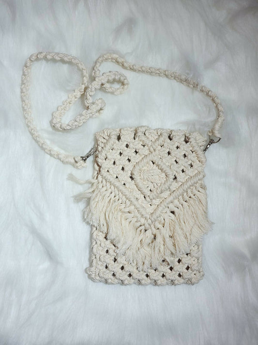 Women Hand Knitted Macrame Sling Bag Wemy Store