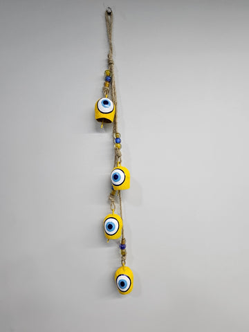 Yellow Colour Evil Eye Bell Hanging