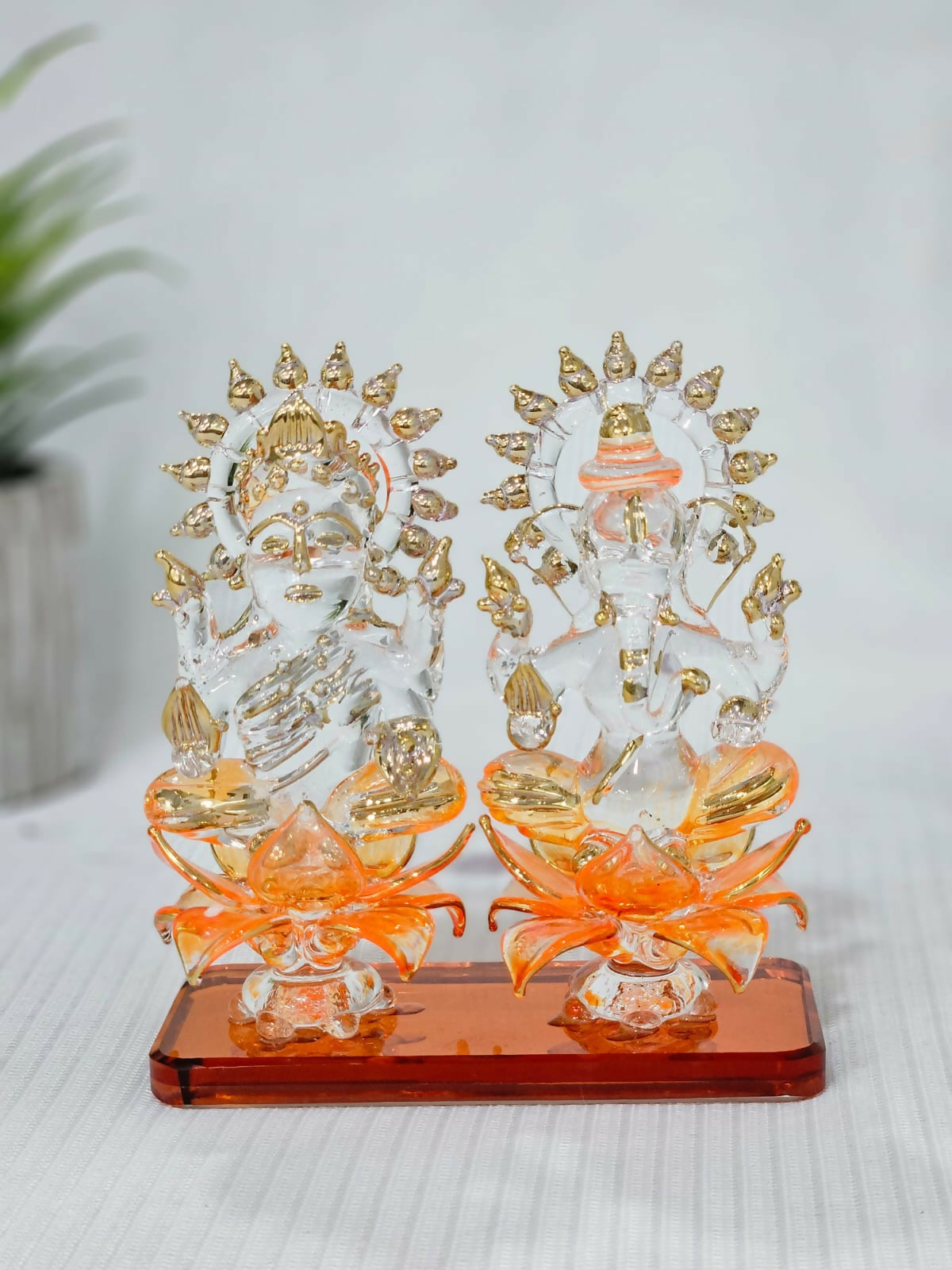 Laxmi Ganesh Crystal Idol
