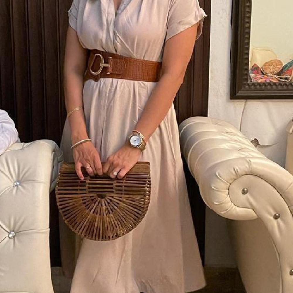 IMARS Stylish Handbag Walnut For Women & Girls (Basket Bag) Made With Wood