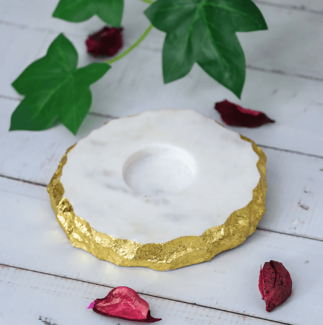 Golden foil Marble Tea Light Holder