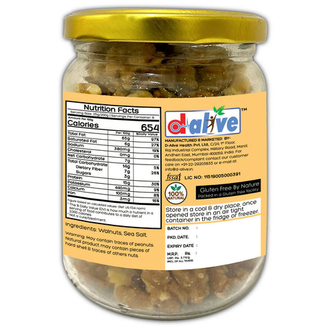"Activated/Sprouted Walnuts - Mildly Salted (100% Natural, Long Soaked & Air Dried to Crunchy Perfection) - 200g "