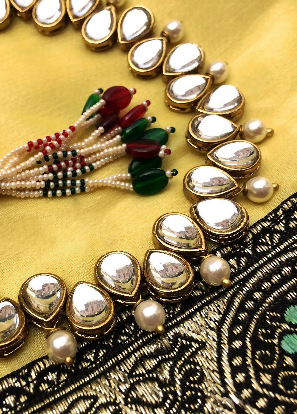 Kundan and Pearl Necklace Set - Small