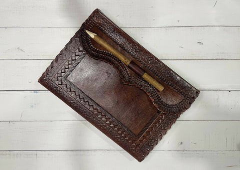 Leather Diary with wooden pencil