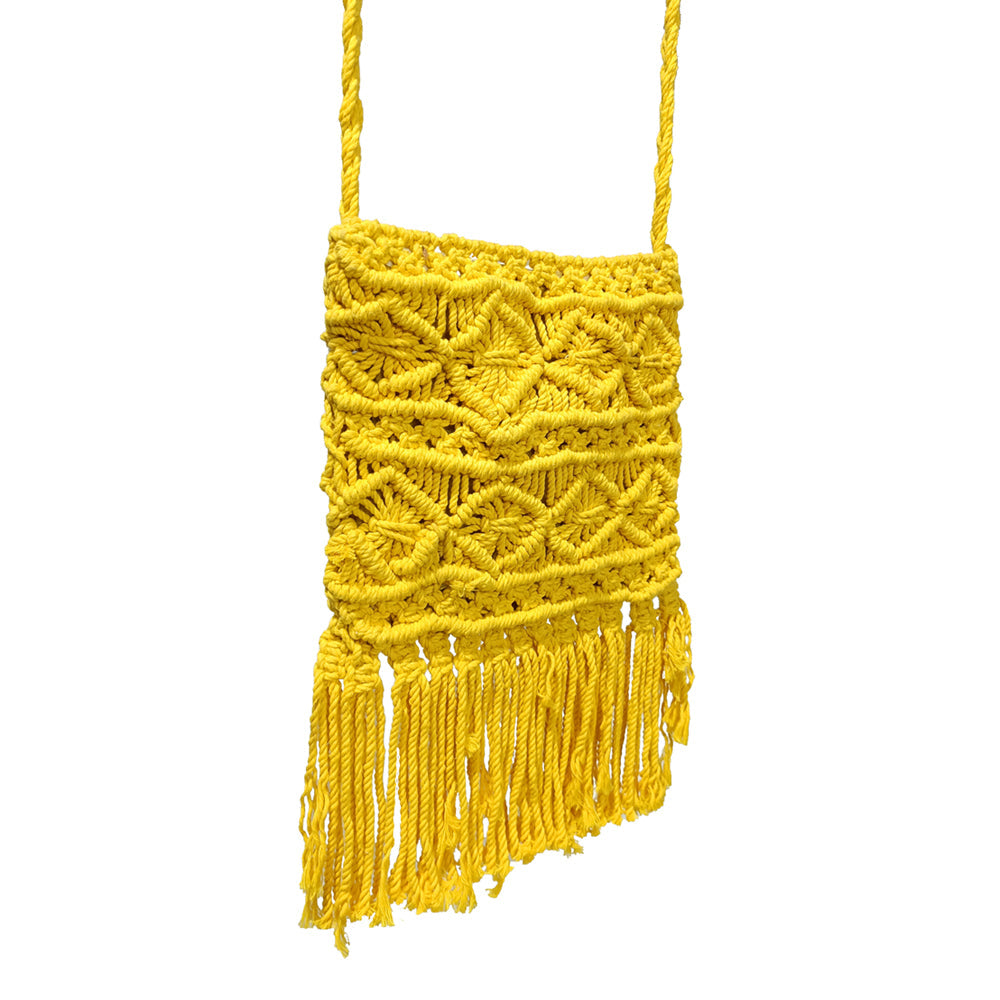 IMARS Macrame Bag Yellow For Women & Girls (Beach Bag) Made With Macrame Yarn