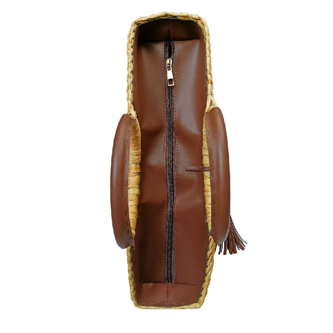 IMARS Stylish Handbag Brown For Women & Girls (Basket Bag) Made With Kuana Grass