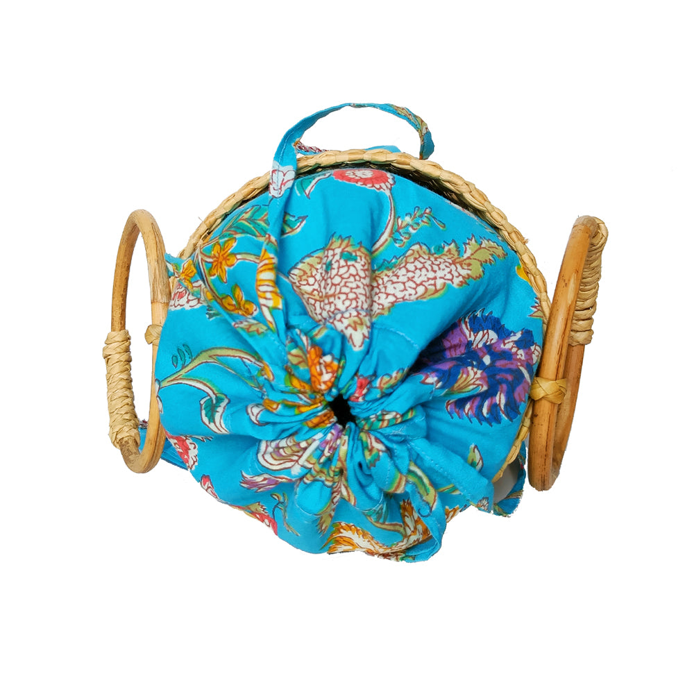 IMARS Stylish Handbag Blue For Women & Girls (Basket Bag) Made With Wood
