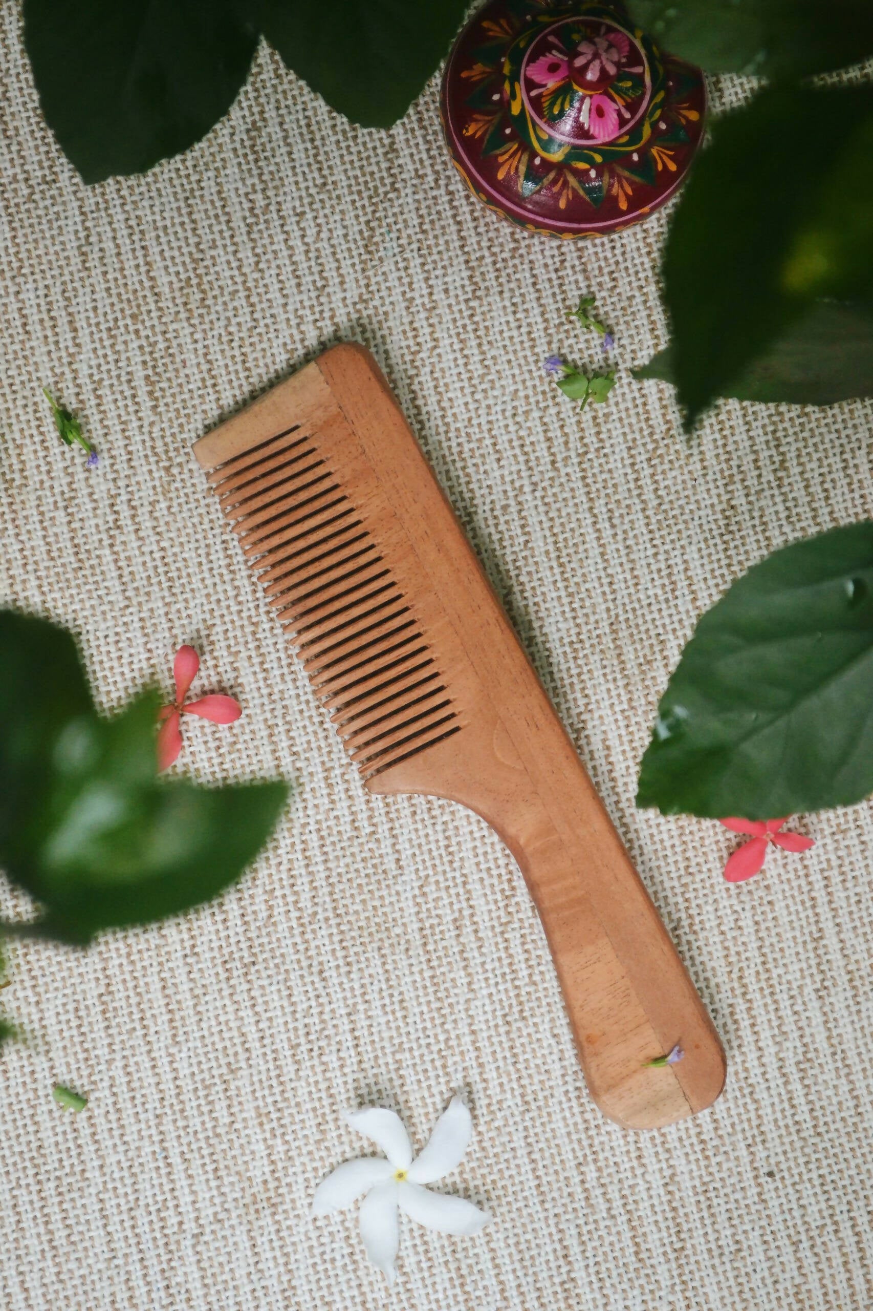 Neem Wood Hair Comb â€“ Handle