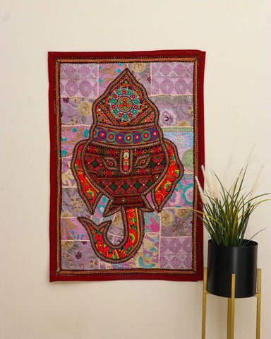 Ganesha embroidered wall decor