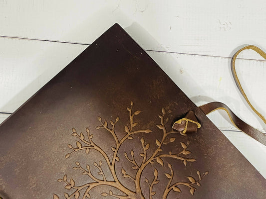 Leather Diary carved size Brown