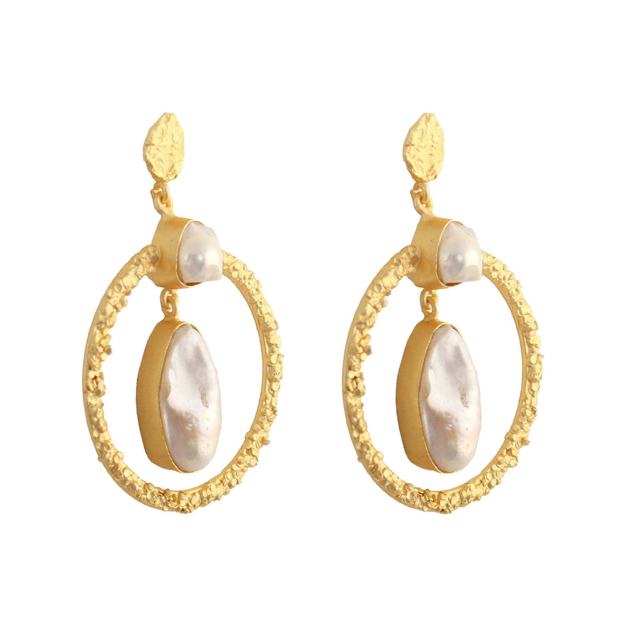 Baroque Pearl Contemporary  Earrings