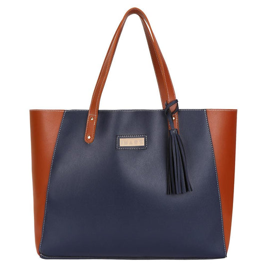 IMARS Tote Blue Tan For Women & Girls (Handbag) Made With Faux Leather