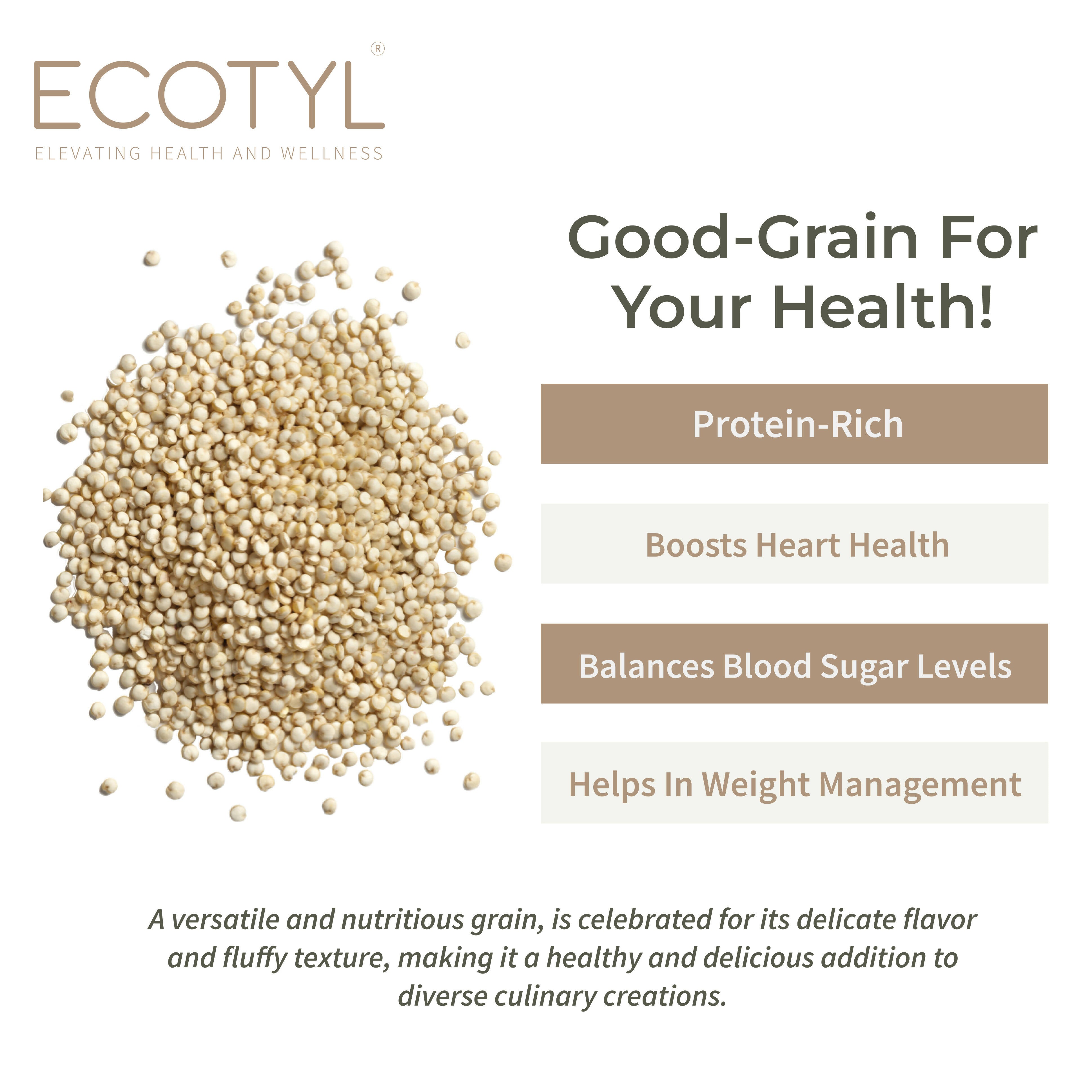 Ecotyl Quinoa (White) | Gluten Free | High Protein | 500g