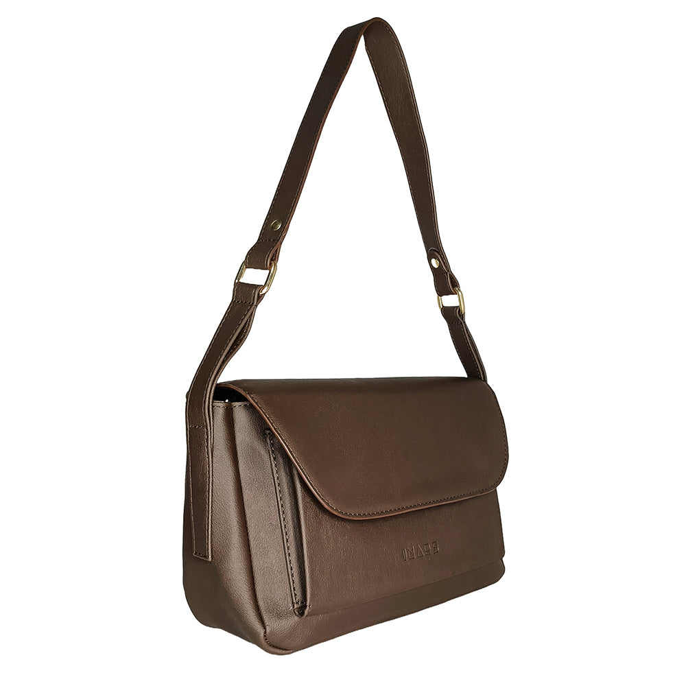 IMARS Medium Textured Brown Crossbody Bag - Stylish & Spacious