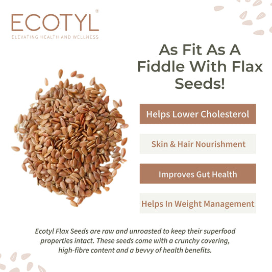 Ecotyl Flax Seeds - Set of 2 | Unroasted | 2 x 200g