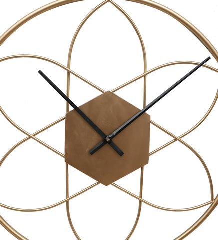 Round Stripes Gold Wall Clock