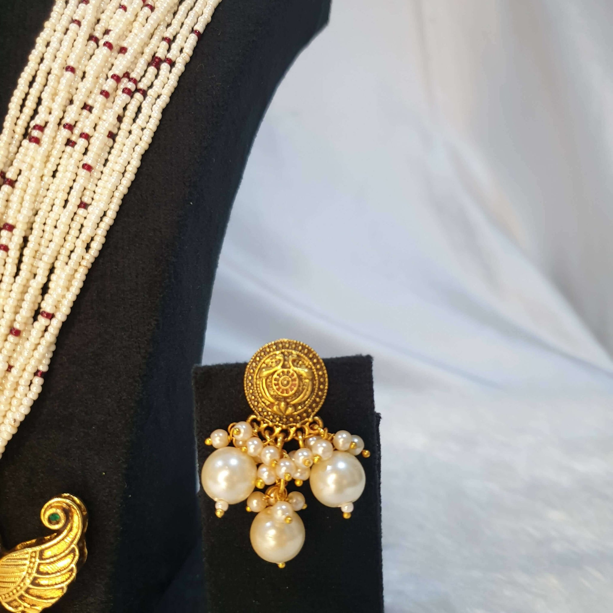 Zaariya Multi-String Pearls Haram with Lakshmi Pendant