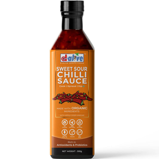 Sweet Sour Chilli Sauce (Organic, 100% Natural, Sugar-Free, Gluten-Free, Low Carb, Vegan, Diabetes & Keto Friendly) - 300 g