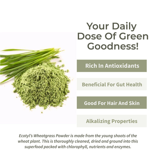 Ecotyl Wheatgrass Powder | Superfood for Immunity & Detox | 100g