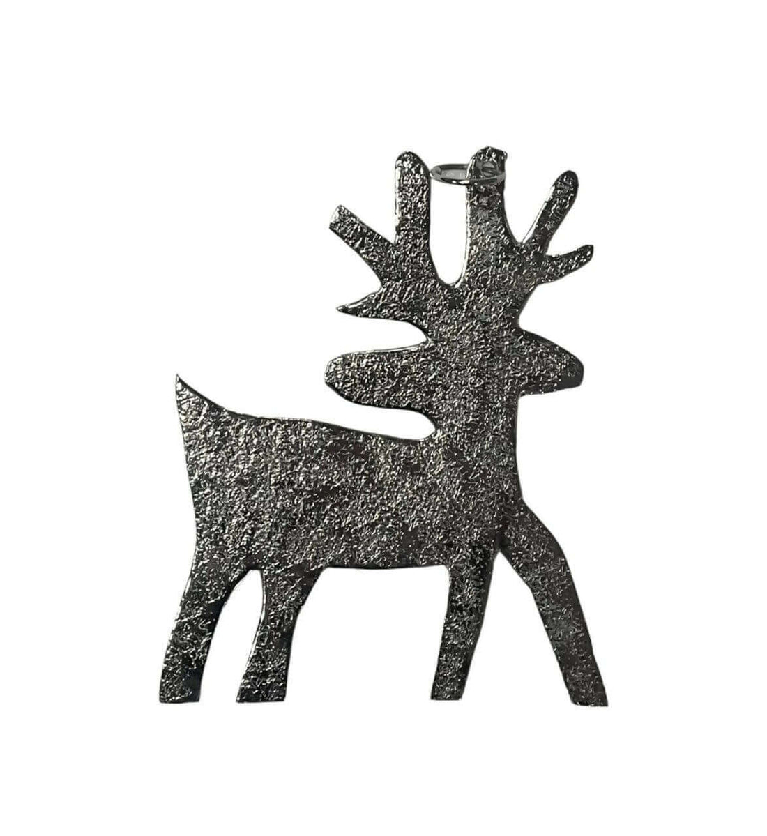 A black metal reindeer hanging wall decor.