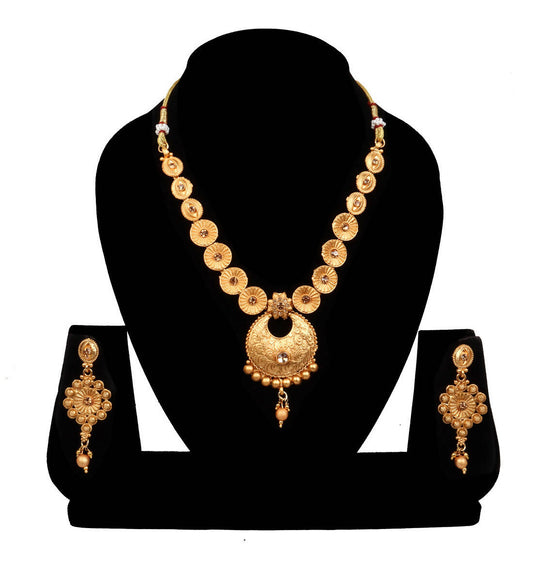 Soni Craft Gold Plated Brown Kundan Jewel Set (1072)