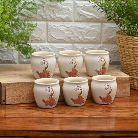 The Wings of freedom Handmade Kulhad Cups- Set of 6