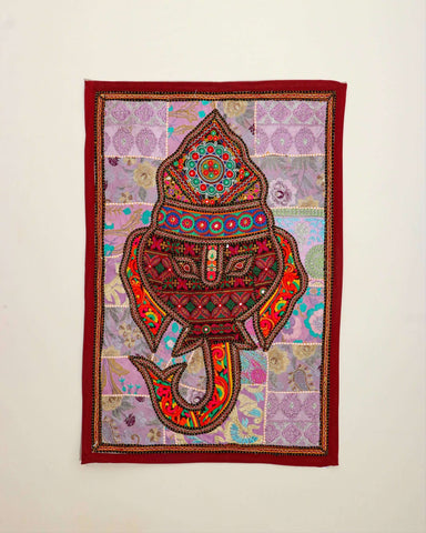 Ganesha embroidered wall decor