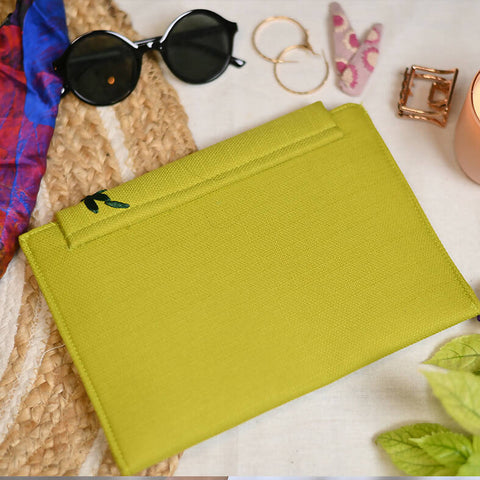 PunchLime Hand Embroidery Canvas Clutch