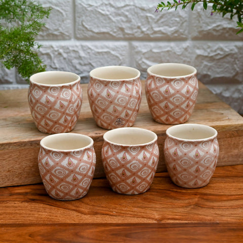The Vivid Concurd Handmade Kulhad Cups- Set of 6