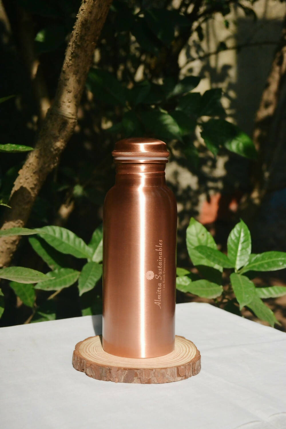 Copper Bottle and Coconut Fiber Bottle Cleaner