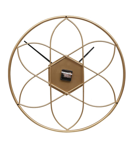 Round Stripes Gold Wall Clock