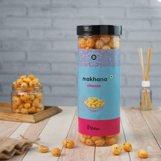 DIBHA - HONEST SNACKING ROASTED & Flavoured Cheese Makhana, Salt & Pepper, Tandoori Makhana|Roasted Makhana (Foxnut) | Pack Of 3, 100g Each| Party Snacks| Namkeen Snacks