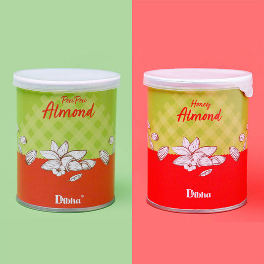 DIBHA - HONEST SNACKING Premium Dry Fruits Combo Pack of 2|Peri Peri Almond, Honey Almond| Total 200g|Healthy Dry Fruits Snacks| Dry Fruit Pack