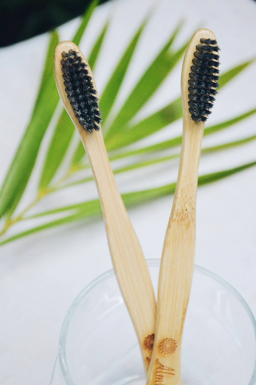 Oral Care Set Ã¢â‚¬â€œ Charcoal Bamboo Toothbrush and Copper Tongue Cleaner (Pack of 2)